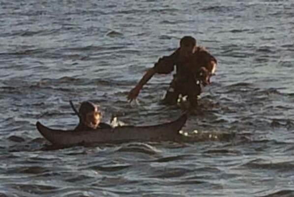 На Сахалине спасли выбросившегося на мель кита-полосатика