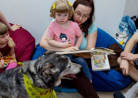 Читать В Томской библиотеке собаки знакомили малышей с книгами